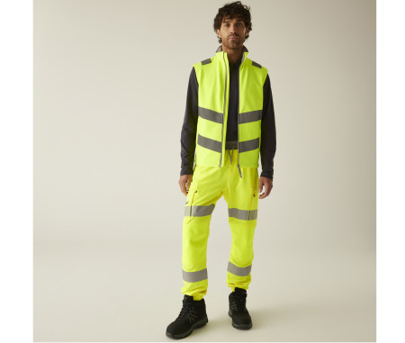HI-VIS PRO CONTRACT ABLAZE SOFTSHELL BODYWARMER